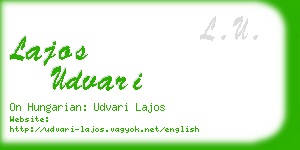 lajos udvari business card